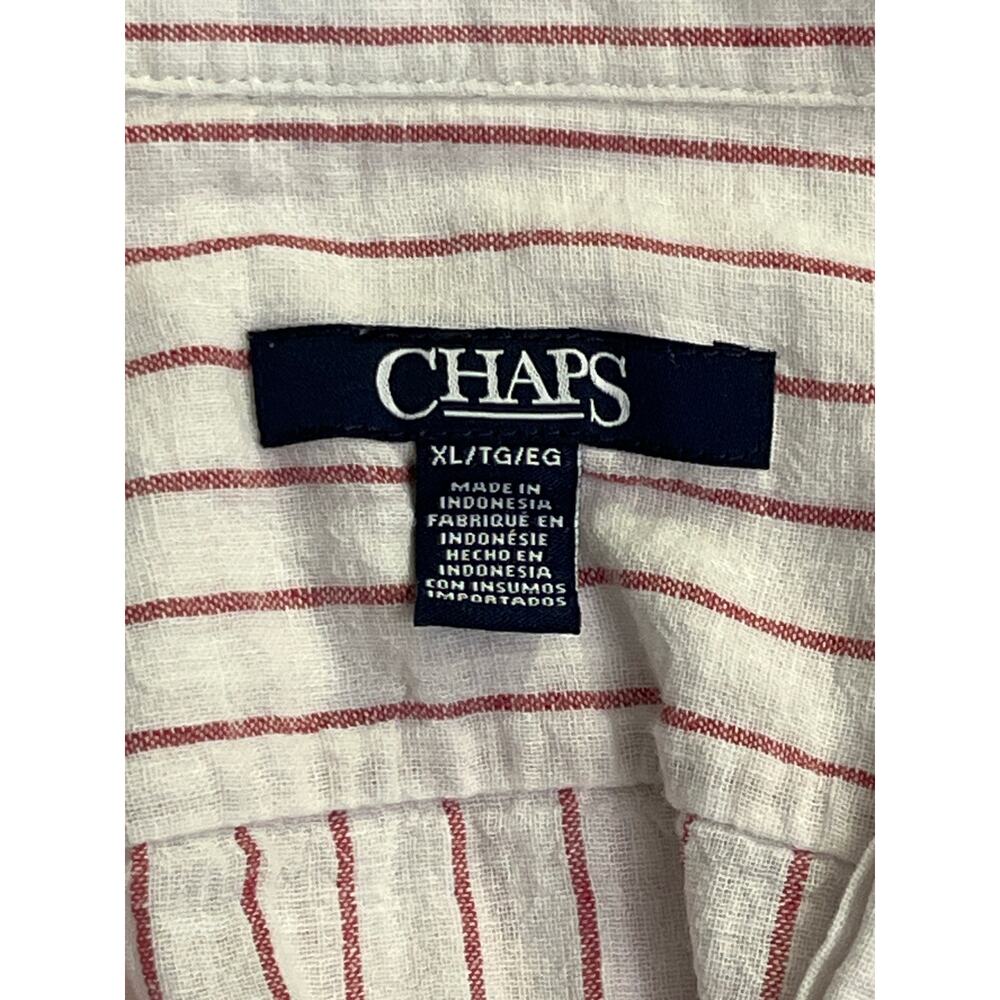 Chaps Striped Linen Blend Button Front Blouse Wom… - image 2